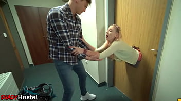 3some Smalltits Teen Fucked In Hostel Room After Throating