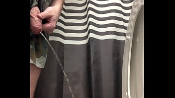 Uncut Guy Pissing And Shaking Out The Drops