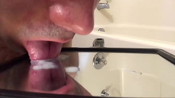 Watch As I Slurp Up And Swallow My Cum