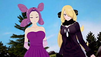Pokemon Big Tits Threesome With Cynthia And Fantina