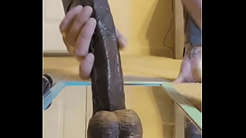 Riding My New 13.5inch Bbc Dildo