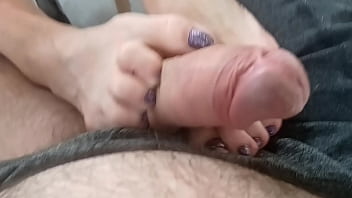 My Wife Gave Me An Incredible Footjob While We Were Sitting Outside On Our Front Porch! Then I Shot A Big Cumshot On Her Foot