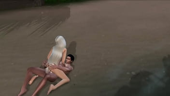 Напихал между булок длинноволосой блондинке прямо на пляже