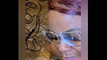 Thick Choclate Bitch With Tongue Ring Gets A Facial