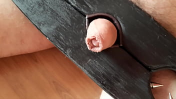 Dominatrix Tramples Her ' Little Dick With Pointed Toe Shoes.