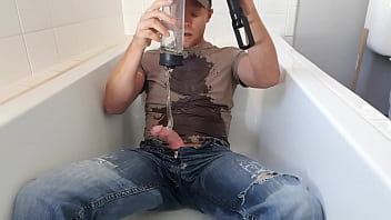 Pissing In A Penis Pump - pissing, pee, piss, wetting, penis-pump, wetting-jeans - Video 1445764