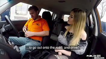 Smallboobs Teen In Stockings Fucked In Car By Driving Tutor