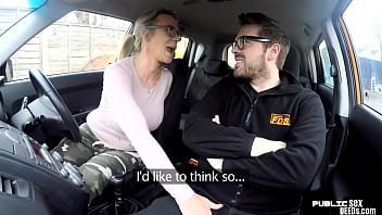 Busty Bj Milf Fucked Outdoor In Car By Driving Instructor