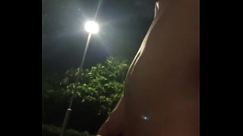 Asian Wandering In Park Naked