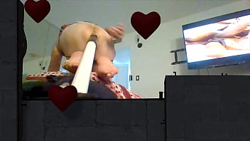 Sissy Jumping On The Bed On Her Dildostick