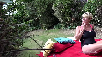 Auntjudys - Busty Mature Milf Ms. Molly Gets Horny In The Sun