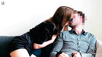 Cum Kisses With Tied Cuckold Husband