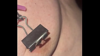 Nipple Clamps. Exquisite Pain! Hard Cock