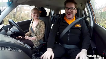 Driving Student Busty Babe Public Fucked Outdoor In The Car