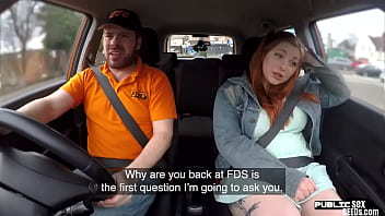 Redhead Chubby Public Outdoor Fucked In Car By Driving Tutor
