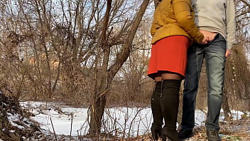 I Love It When My Stepmother-in-law Puts On Boots And A Skirt While Holding My Dick