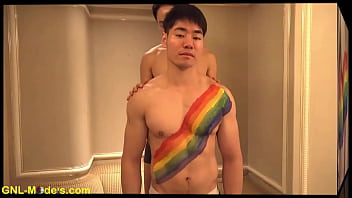 Sexy Models Getting Painted On His Pecs!