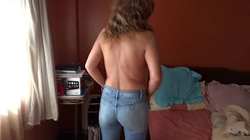 At Such Insistence, I Show Off And Masturbate In Front Of My Stepson To Make Him Jerk Off