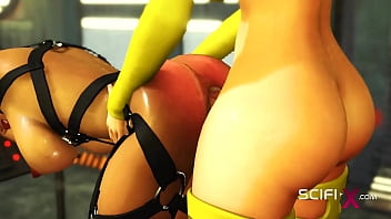 Super Fuck Machine. A Young Ebony In Restraints Gets Fucked Hard By A Sexy Dickgirl