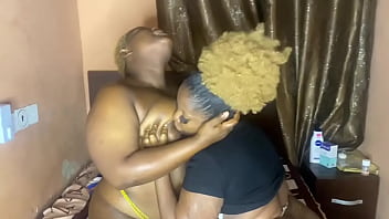 Two African American Girls Playing With Their Dildos