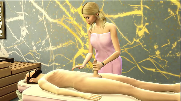 Hot Blonde Stepdaughter Gives Her Stepdad A Massage In Her New Salon