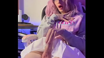 Slim Nerdy Trans Girl Tastes Her Cum And Masturbates