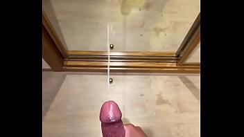Big Cock Spraying Mirror With Huge Cumshot