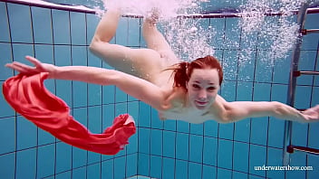 Adorable Brunette Teen Swimming Naked