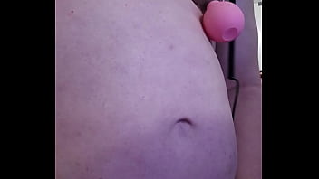 Older Chubby Guy Loves Pumping His Super-sensitive Nipples