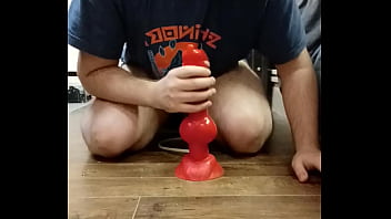 I Play With My Huge Dilto And I Cum In My Chastity Cage