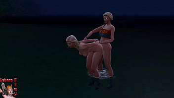 Blondes On Beach, Shemale And Girl