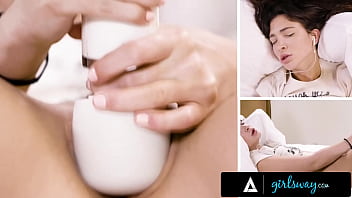 Girlsway - Petite Brunette Jane Wilde Gives Herself Orgasms With Clit Vibrator During Solo Session