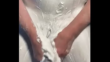 Nudeguy57 Playing With His Cock And Balls With Shaving Foam!