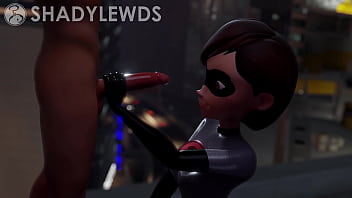 Helen Parr Rooftop Handjob (grey Suit)