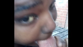 Sucking His Dick On The Roof - hot, sucking, outdoor, ebony, big-dick - Video 1165895