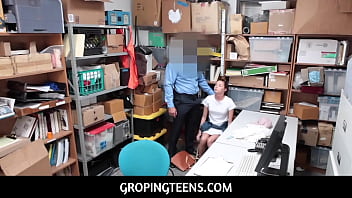 Gropingteens - Shaved Teen Shoplifter Fucked By Creepy Guard