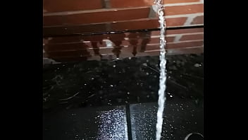 Small Cock Pisses Outside His Out At Night