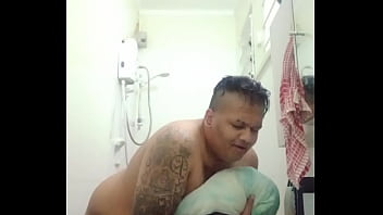 Vaibhav Is Fucking His Towel _ Bathrobe Against The Bathroom Vanity