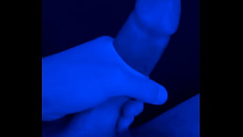 Teen Boy Cums (blue Lights)
