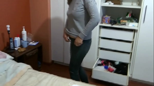 I Love Showing Off In Lingerie While My Stepson' Friends Record Me, Jerk Off And Cum In Front Of Me