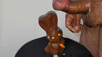 Chocolate Bunny Fucked And Cum Covered!