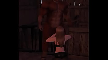 Negro In The Woodshed With Farm Girl