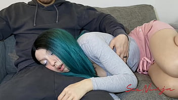 I Try Resting On My Step-brother' Lap While Watching A Movie Only To Be Fucked In My Mouth