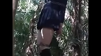 Tied Ladyboy On The Platform - bdsm, bondage, transsexual - Video 1026858