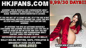 Hotkinkyjo Long Dildo Lost In Belly, Belly Bulge, Fisting, Gape, Prolapse _ Mrhankey Huge Dildo Anal