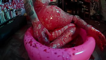 Strawberry Syrup Enema _ Messy Fun