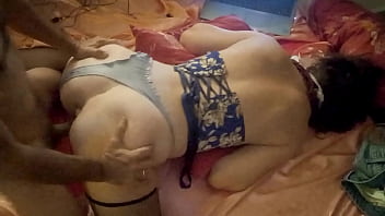 1301 (00) - French Amateur, Doggystyle Fuck, Blue Corset, Grey Satin Panties, Satin Lingerie, Blowjob, Rimjob