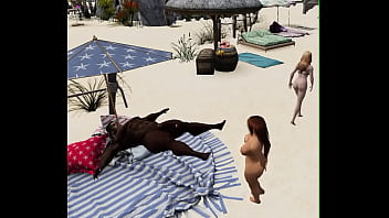 Beach Bimbos Lined Up To Service Dj Fluker' Monster Cock