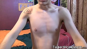 Inked Twink Strokes His Cock And Cums In Solo Homemade Video - cumshot, trimmed, skinny, masturbation, solo, twink, big-cock, gay-sex, young-men, hardcore-gay, twi - Video 985975