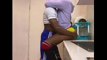 Horny African In Kitchen Fucking